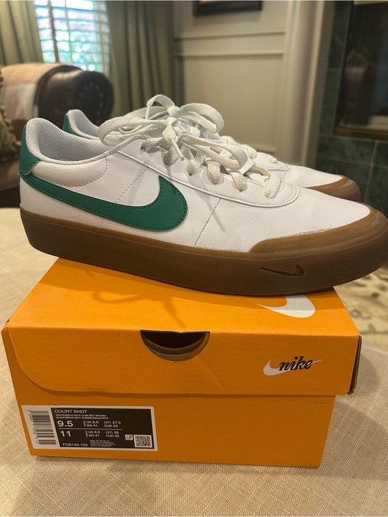 Nike Other - Nike Men’s Court Shot - White with Green Swoosh and Gum Sole